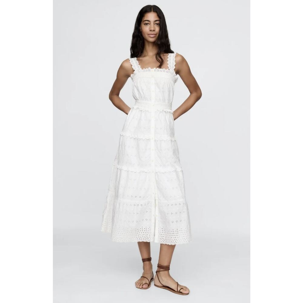 Gap x Doen White Eyelet Midi Dress